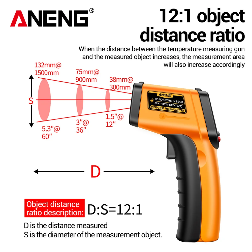 ANENG TH201 Infrared Thermomet - Industrial Laser Thermometer Gun recension och pris