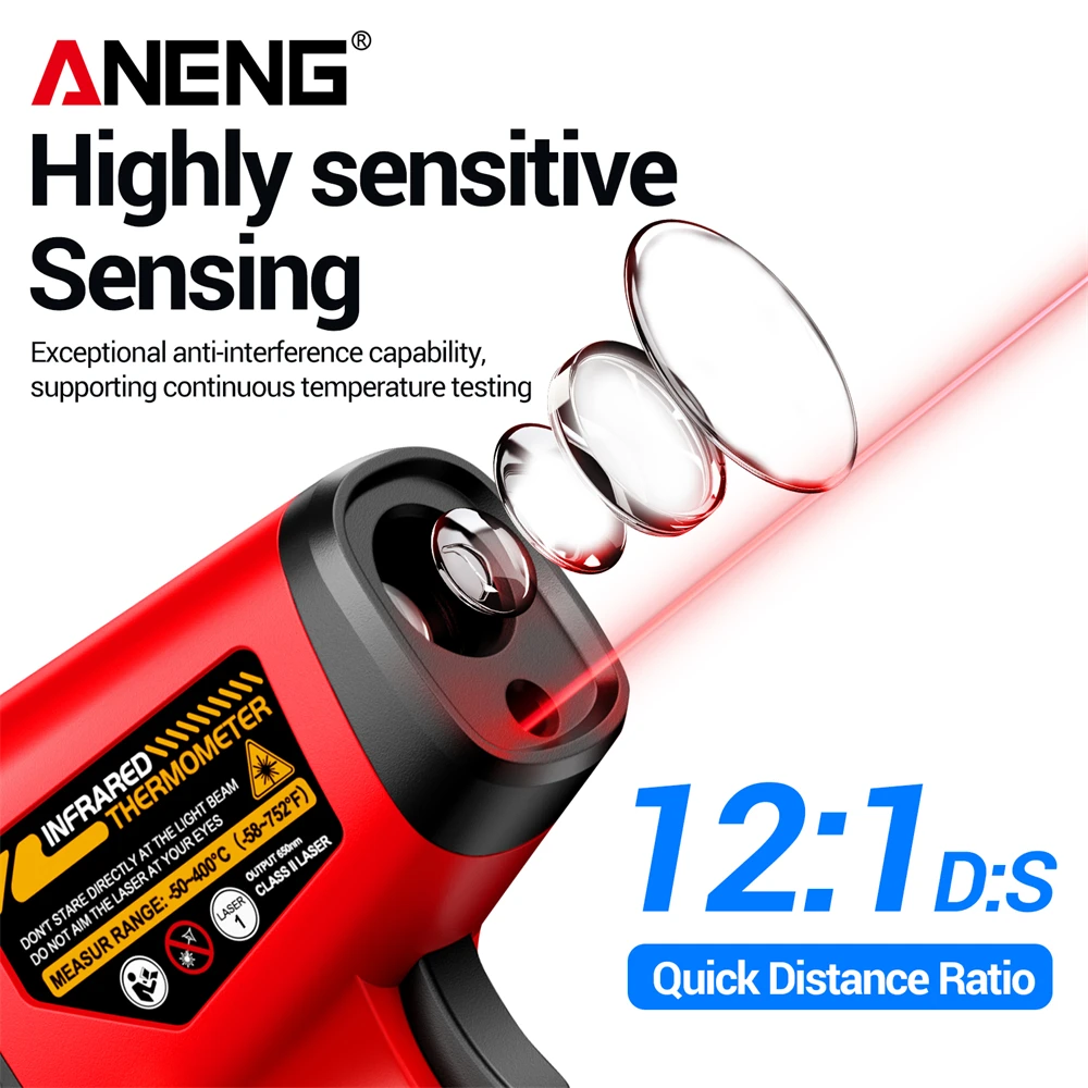 ANENG TH204 Non-contact Infrar - Industrial Laser Thermometer Gun recension och pris